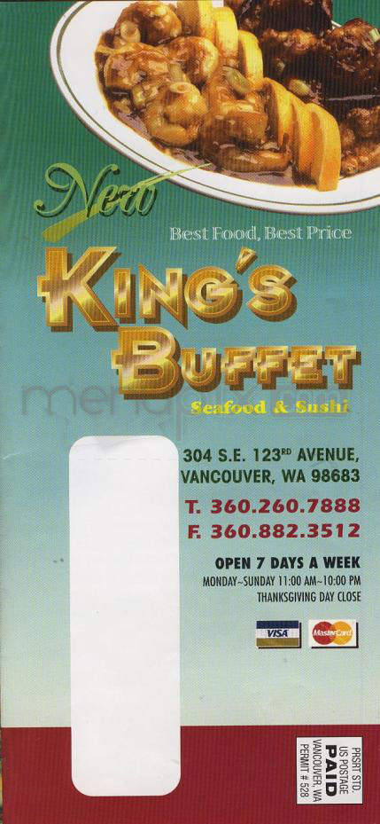 New King's Buffet - Vancouver, WA menu_pic