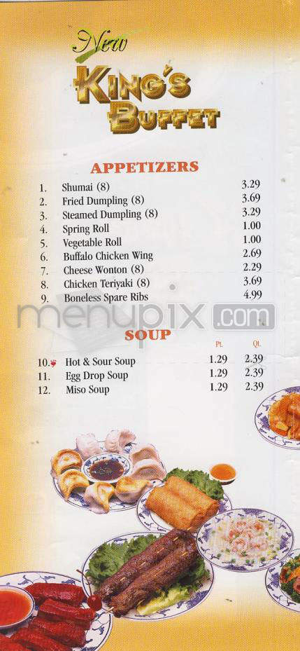New King's Buffet - Vancouver, WA menu_pic