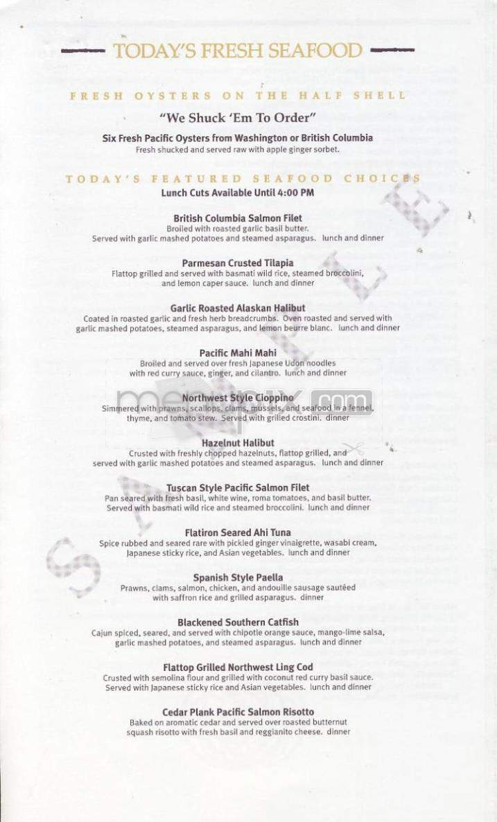 Newport Seafood Grill - Tigard, OR menu_pic