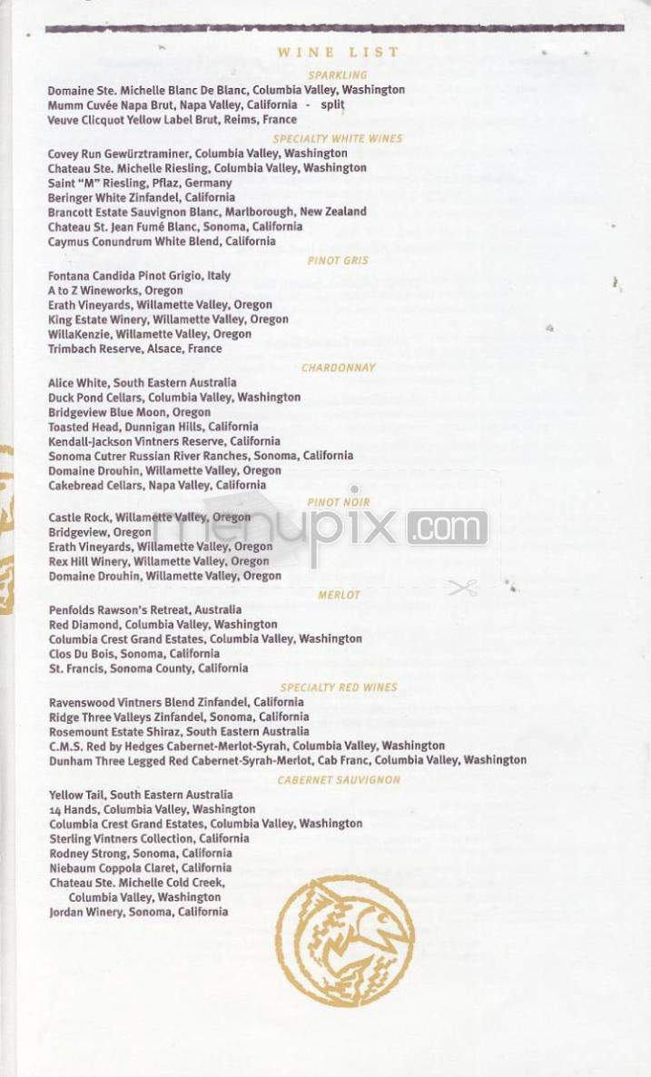 Newport Seafood Grill - Tigard, OR menu_pic