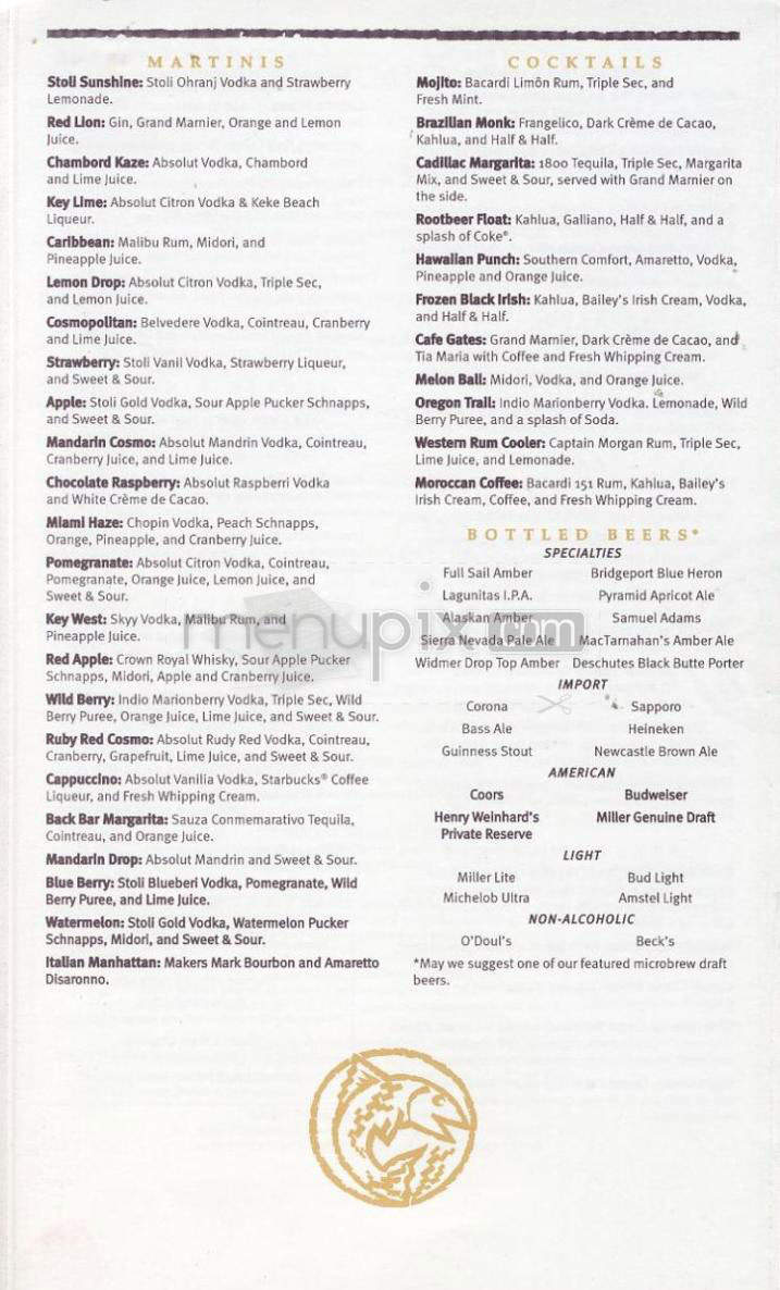 Newport Seafood Grill - Tigard, OR menu_pic