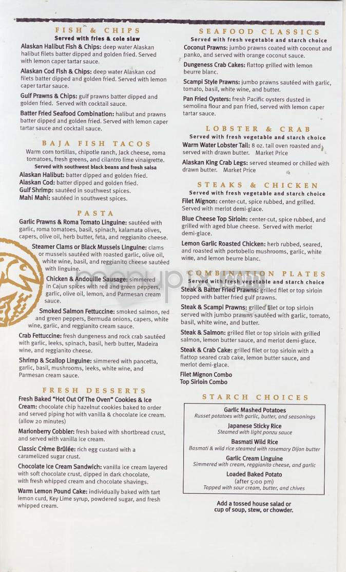 Newport Seafood Grill - Portland, OR menu_pic