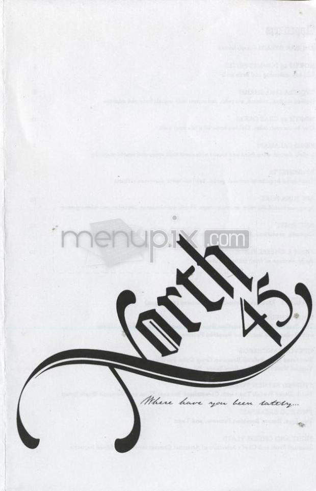 North 45 - Portland, OR menu_pic