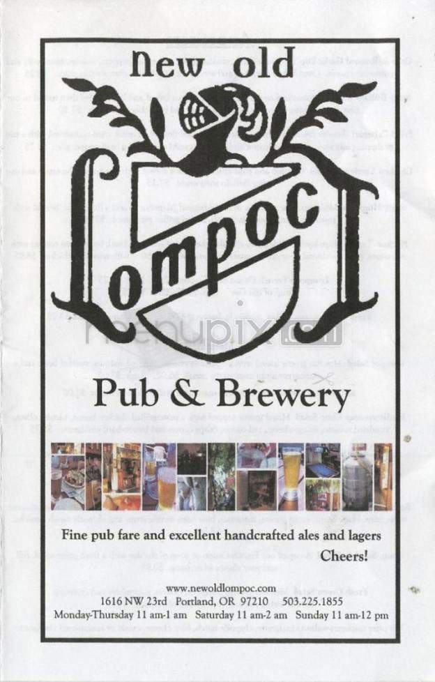 New Old Lompoc Pub & Brewery - Portland, OR menu_pic