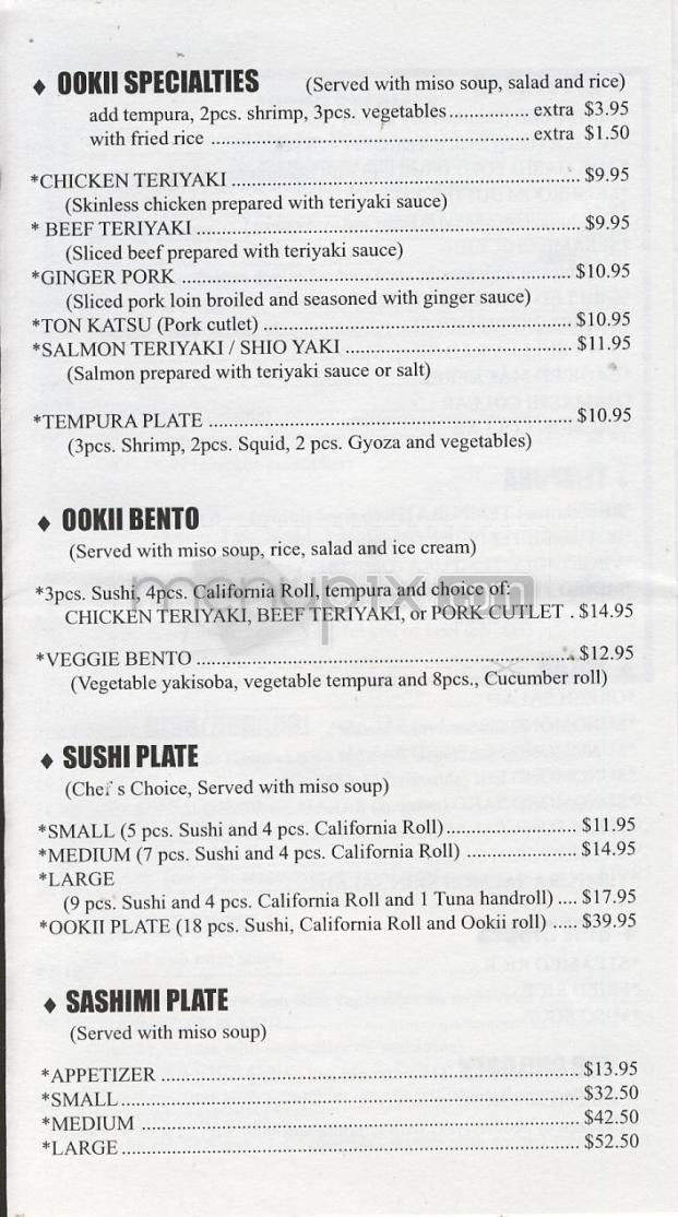 Ookii Restaurant - Happy Valley, OR menu_pic