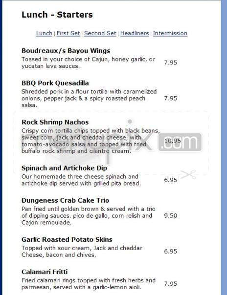 Out of the Blues - Tigard, OR menu_pic