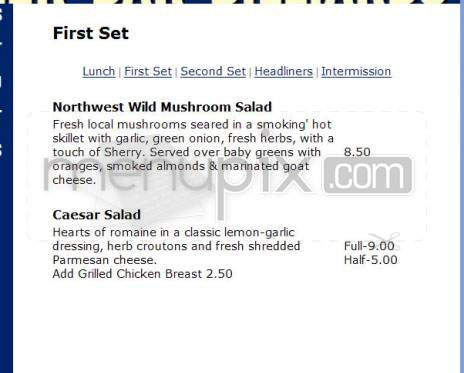 Out of the Blues - Tigard, OR menu_pic