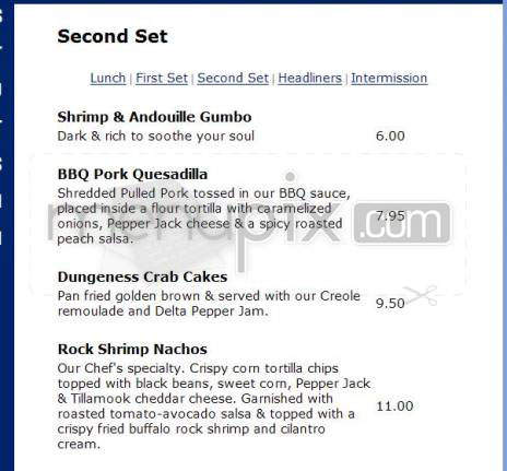 Out of the Blues - Tigard, OR menu_pic