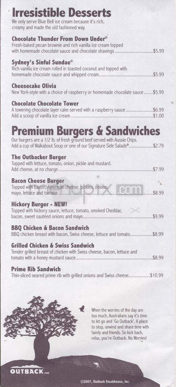 /380100073/Outback-Steakhouse-Menu-Towson-MD - Towson, MD