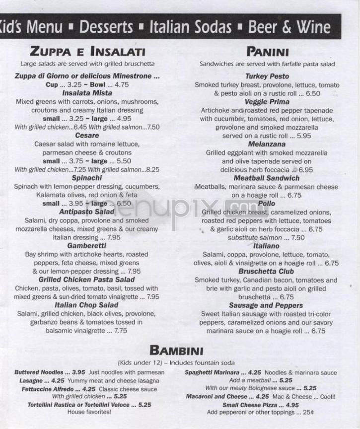 Pasta Veloce - Tigard, OR menu_pic