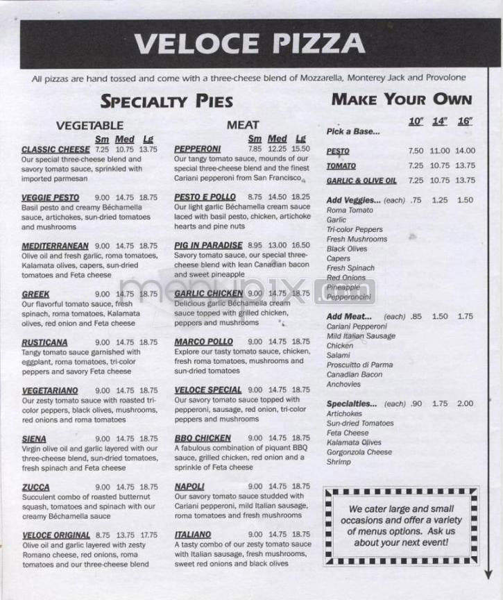 Pasta Veloce - Tigard, OR menu_pic
