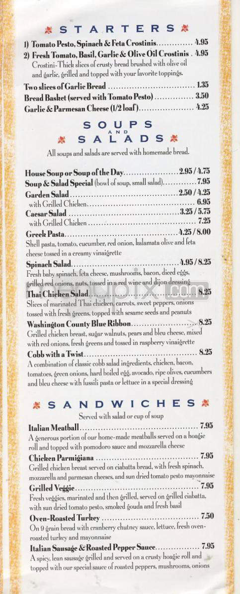 Pasta Pronto Cafe - Hillsboro, OR menu_pic