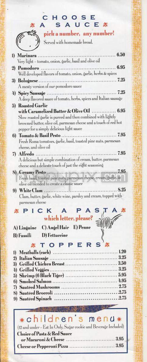 Pasta Pronto Cafe - Hillsboro, OR menu_pic
