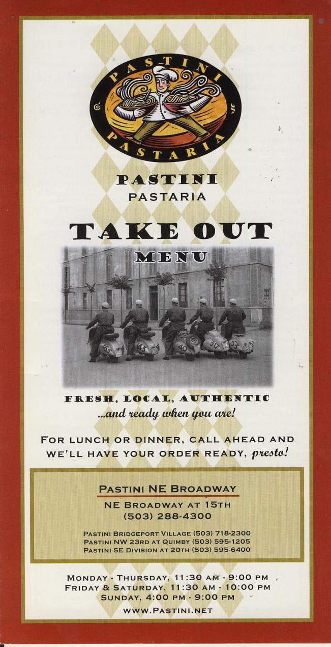 Pastini Pastaria - Tigard, OR menu_pic