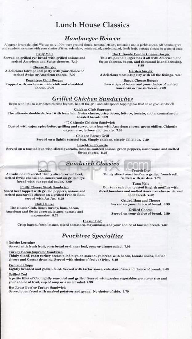 Peachtree Restaurant & Pie House - Vancouver, WA menu_pic