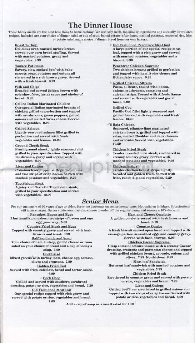 Peachtree Restaurant & Pie House - Vancouver, WA menu_pic