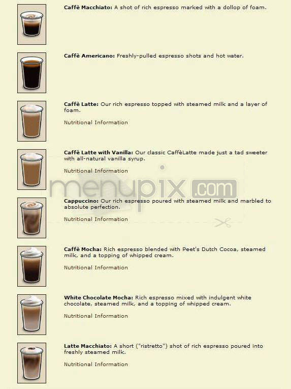 Peet's Coffee & Tea - Portland, OR menu_pic