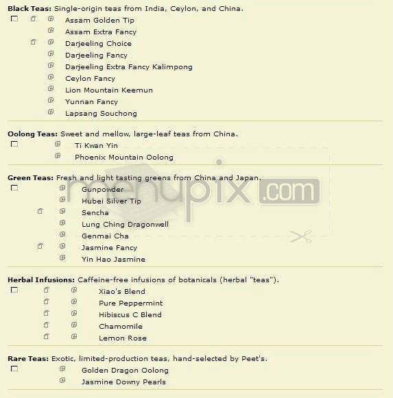 Peet's Coffee & Tea - Portland, OR menu_pic