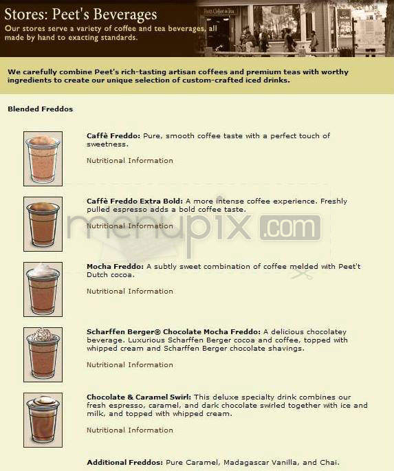 Peet's Coffee & Tea - Portland, OR menu_pic