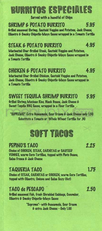 Pepino's - Portland, OR menu_pic