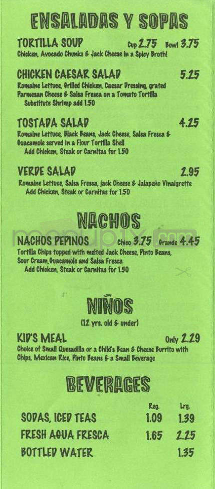 Pepino's - Portland, OR menu_pic