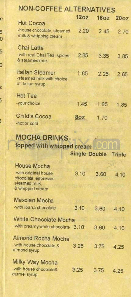Perk Me Up Coffee - Happy Valley, OR menu_pic