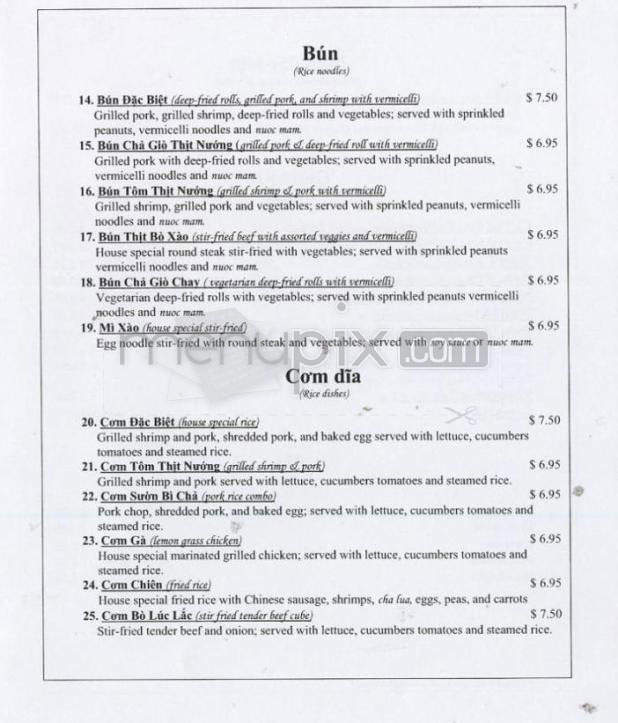 Pho Binh Minh - Portland, OR menu_pic