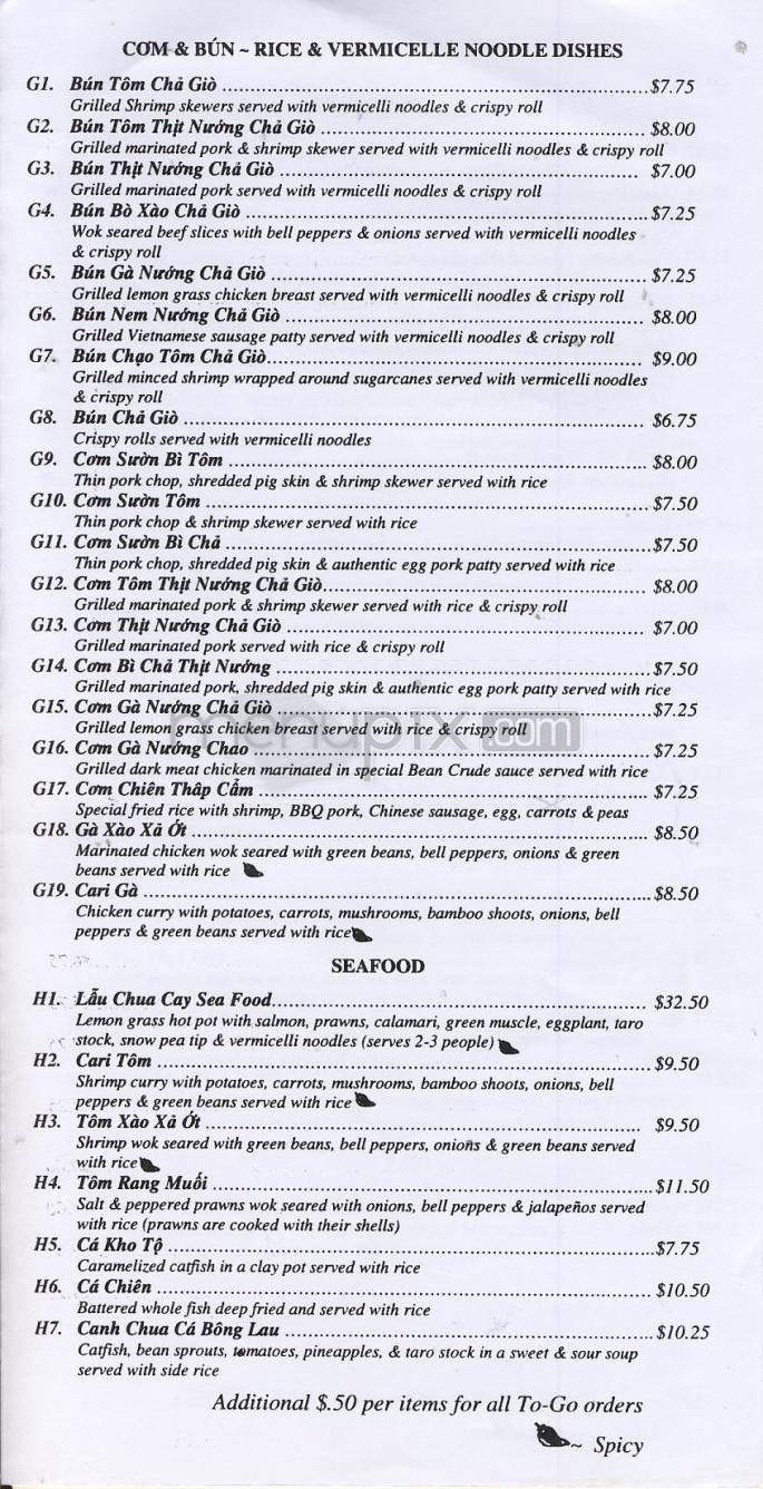 Pho Green Papaya - Vancouver, WA menu_pic