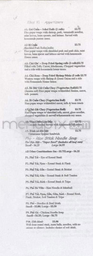 Pho Hoai Restaurant - Beaverton, OR menu_pic