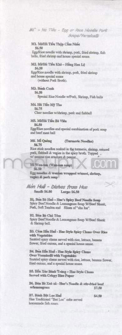 Pho Hoai Restaurant - Beaverton, OR menu_pic