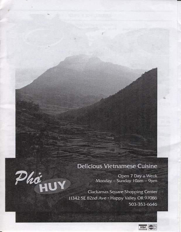 Pho Huy - Happy Valley, OR menu_pic