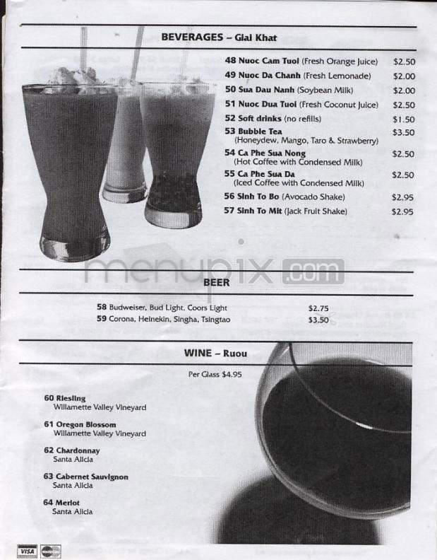 Pho Huy - Happy Valley, OR menu_pic