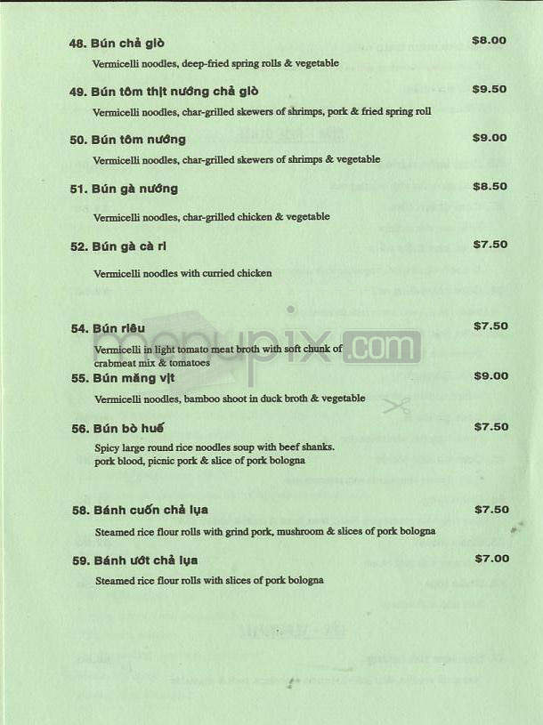 Pho An Sandy - Portland, OR menu_pic