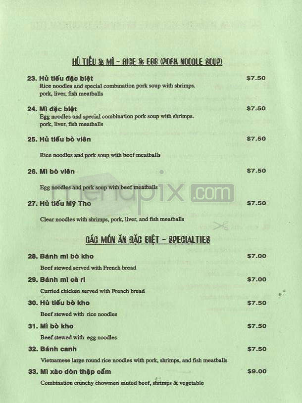 Pho An Sandy - Portland, OR menu_pic
