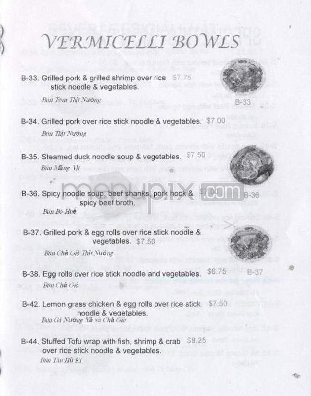 Pho Vinh - Portland, OR menu_pic