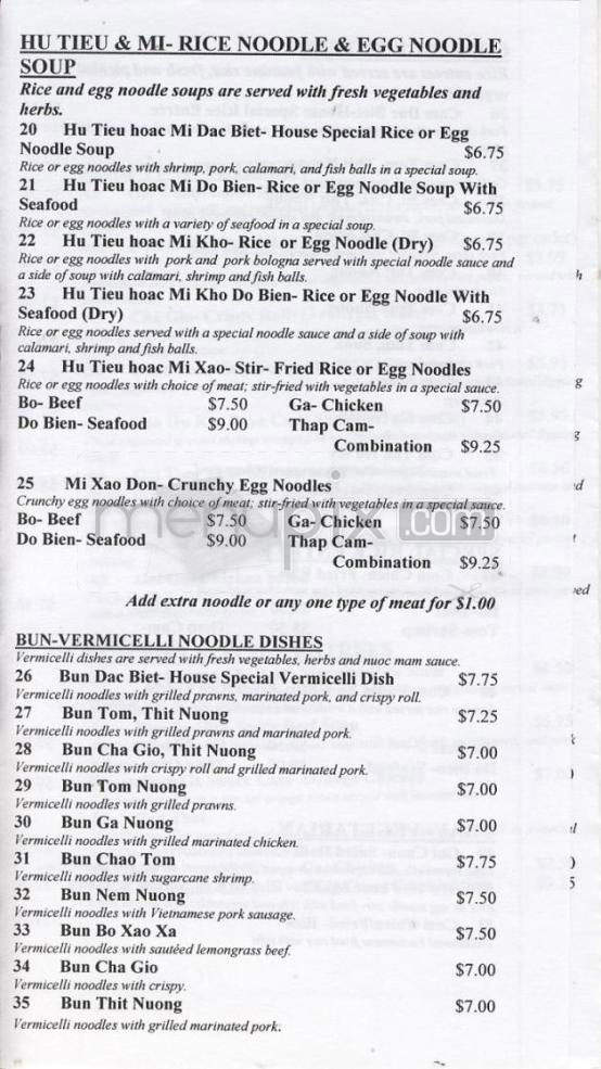 Pho Le - Taylors, SC menu_pic