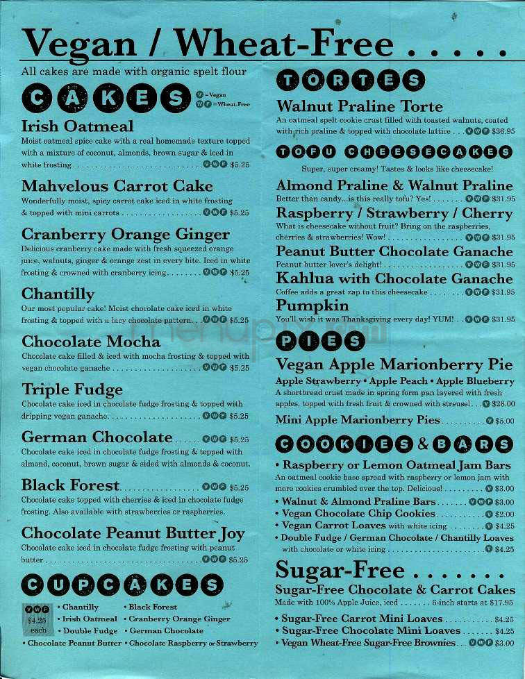 Piece Of Cake - Portland, OR menu_pic