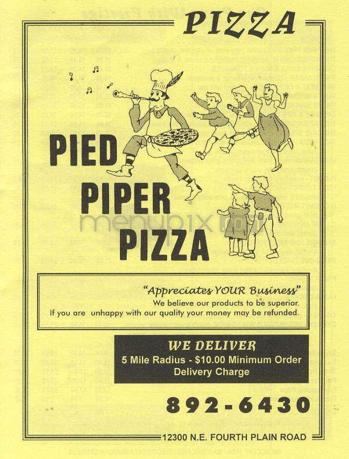 Pied Piper Pizza - Vancouver, WA menu_pic