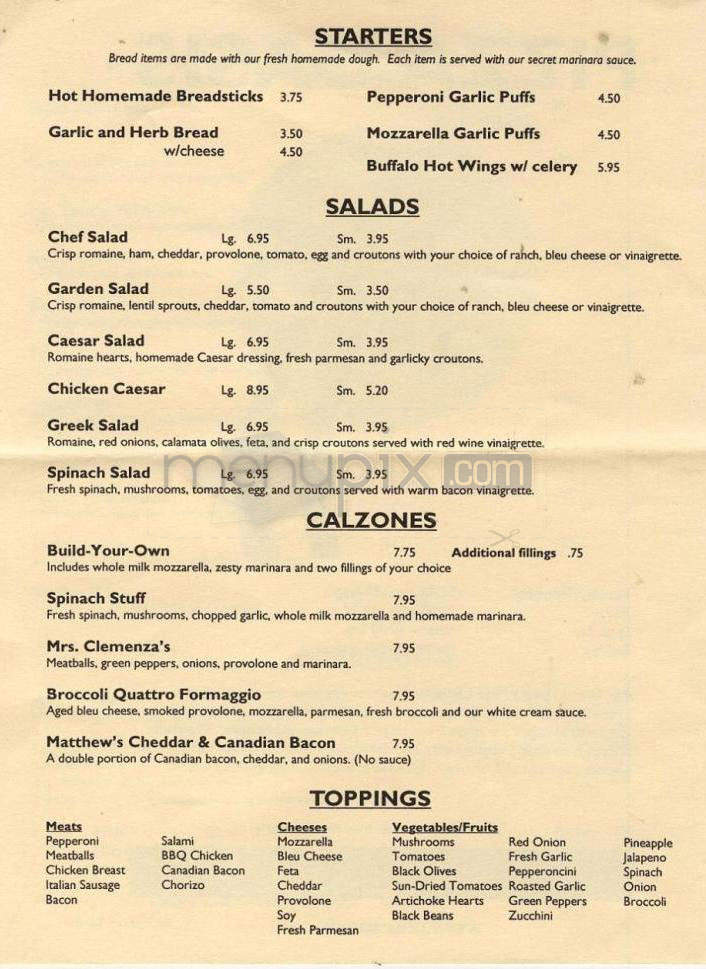 Pizza Oasis - Portland, OR menu_pic