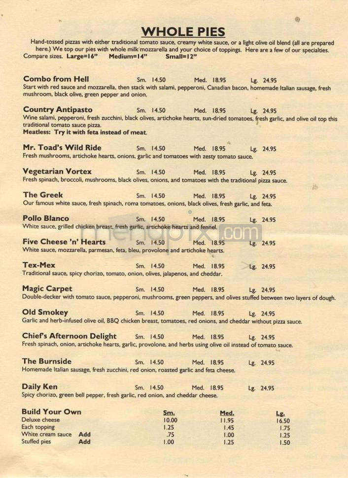 Pizza Oasis - Portland, OR menu_pic