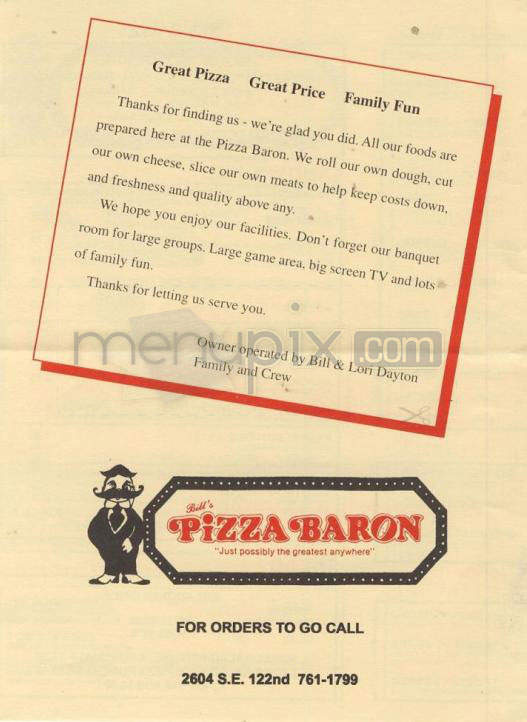 Pizza Baron - Portland, OR menu_pic