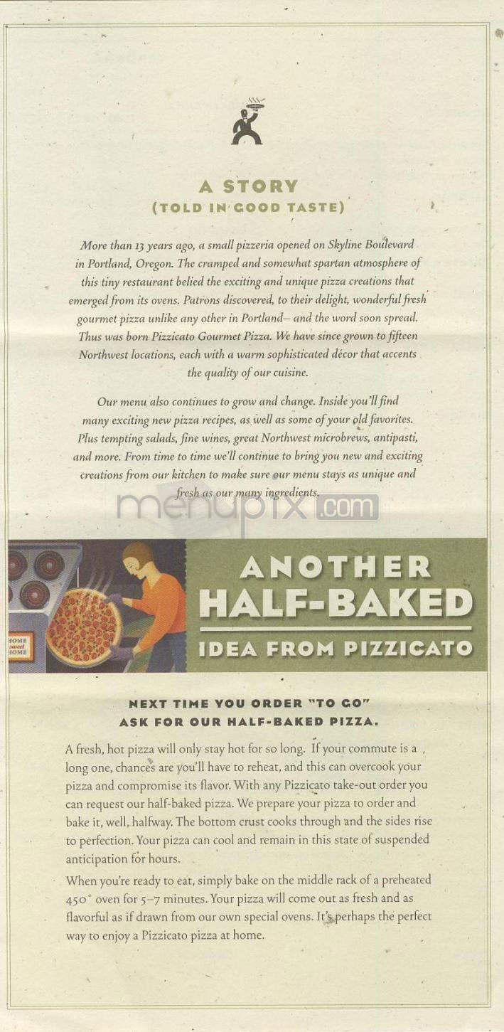 Pizzicato Gourmet Pizza - Portland, OR menu_pic