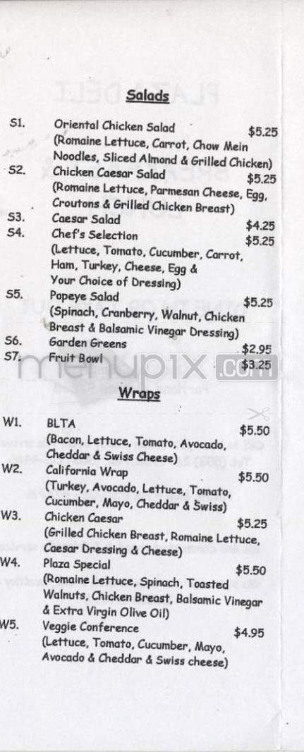Plaza Deli - Portland, OR menu_pic