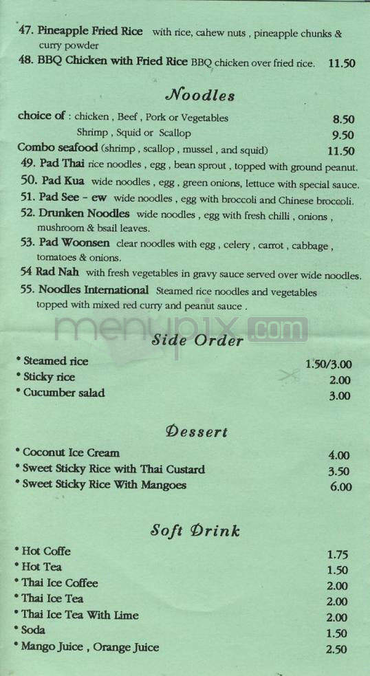Por. Lemon Thai Cuisine - Portland, OR menu_pic