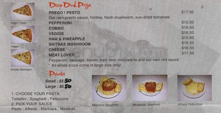 Prego On Columbia - Portland, OR menu_pic