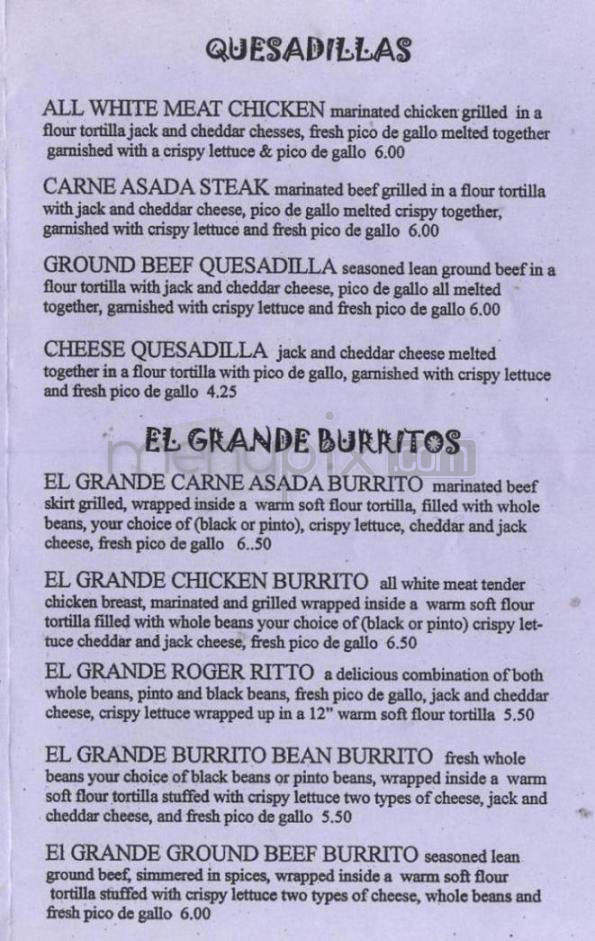 Provecho - Vancouver, WA menu_pic