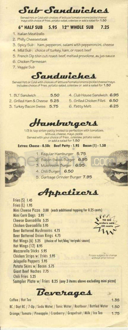 Pyzano's Lounge & Grill - Beaverton, OR menu_pic
