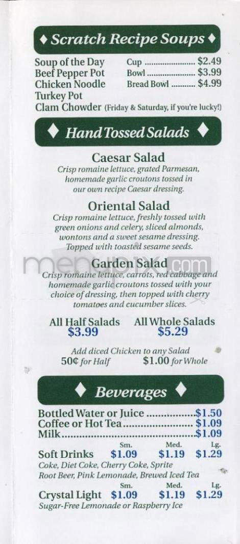 Rainier Roaster - Tigard, OR menu_pic