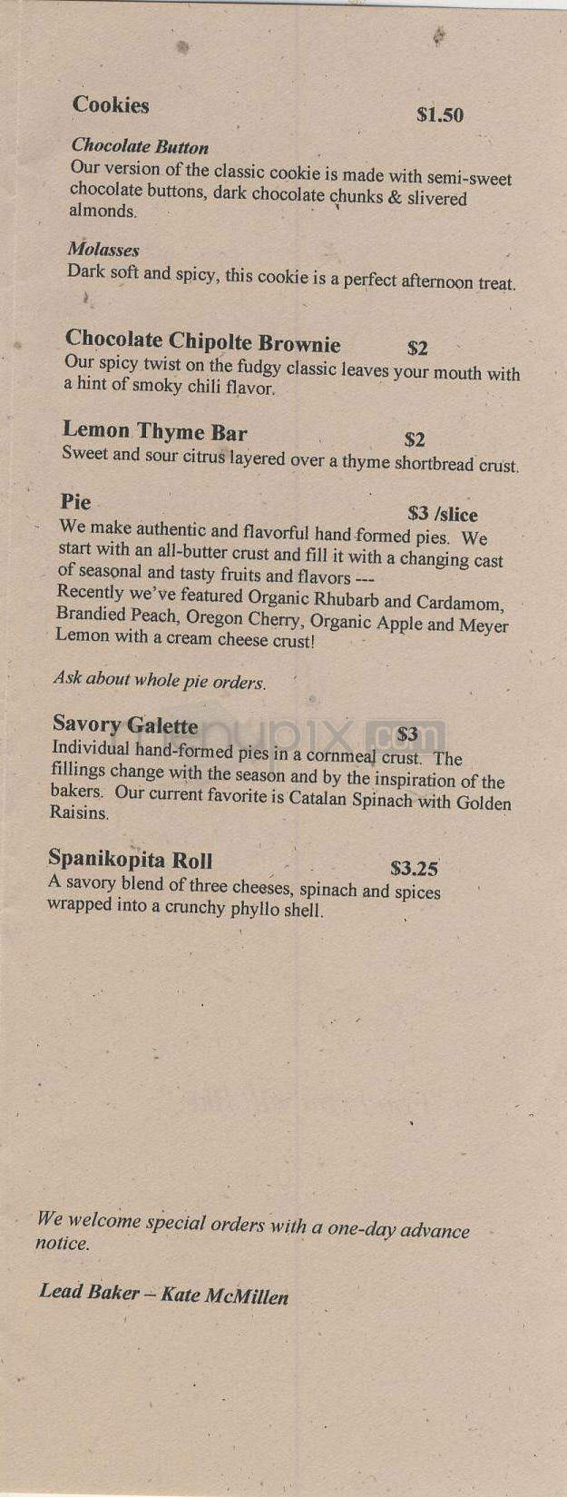 Random Order Coffeehouse - Portland, OR menu_pic