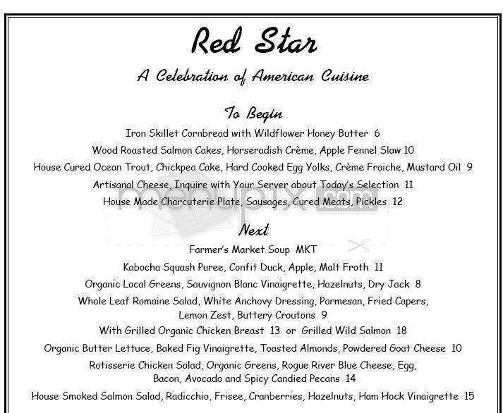 Redstar Tavern & Roasthouse (Hotel Monoco) - Portland, OR menu_pic